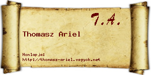 Thomasz Ariel névjegykártya